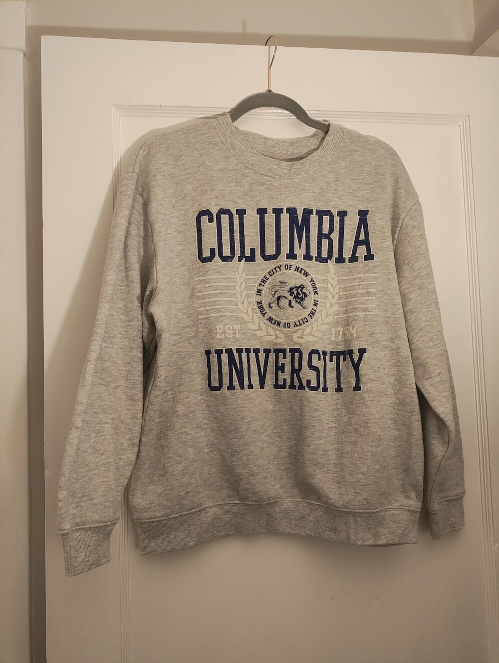 Columbia University Lions Medium Gray Ivy League Collegiate Crewneck Sweatshirt